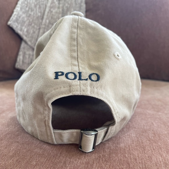 Polo by Ralph Lauren Beige Cap with Navy Logo - worn 2x! - Picture 2 of 3